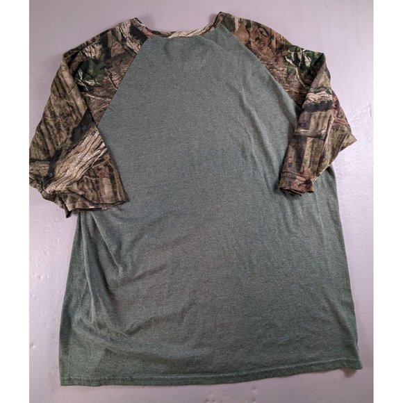 Mossy Oak Shirt Men's Sz XL Camo & Gray Graphic 3/4 Sleeve Cotton Blend‎ Hunting - Picture 4 of 4